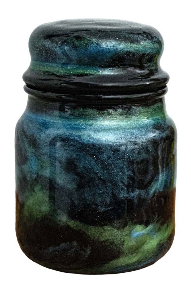 Urns by Sandi | Sky Blue and Green Apple